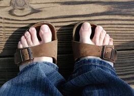 Healthy legs in sandals